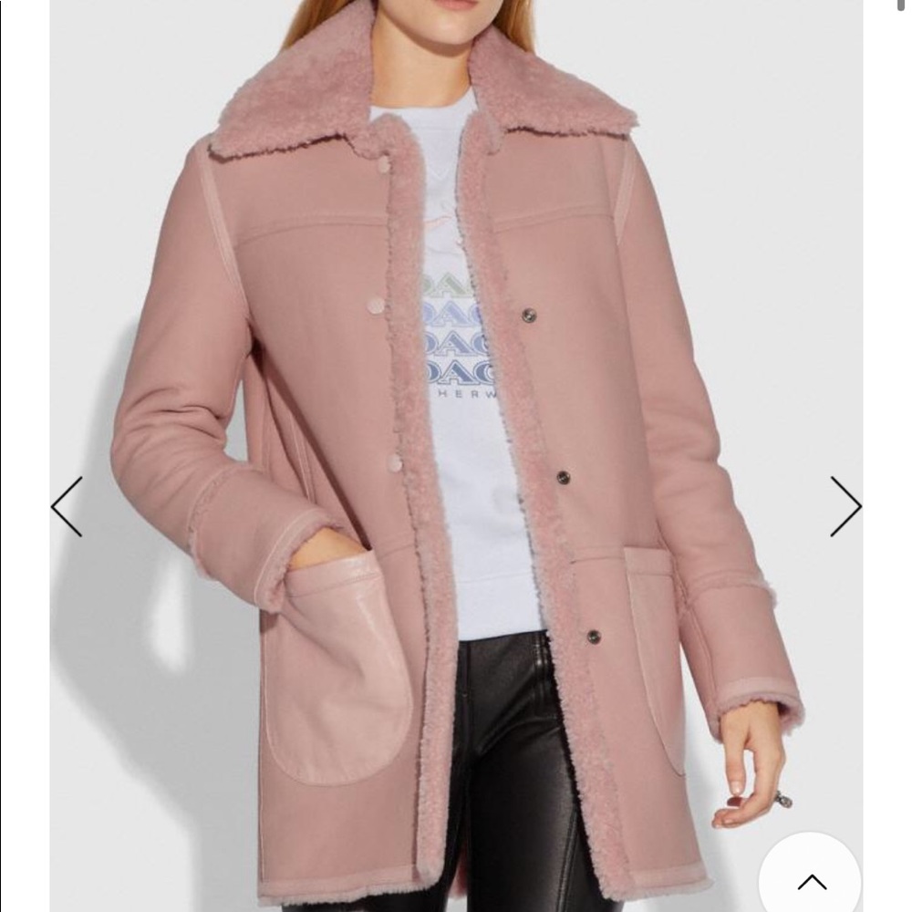 ✨Coach Reversible Shearling Coat Power Pink✨